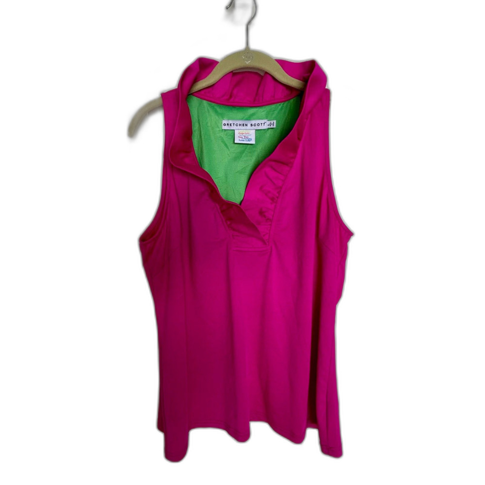Gretchen Scott Sz Large Sleeveless V-Neck Summer Top